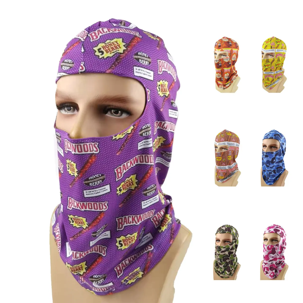 

Wholesale Custom Ski Masks Balaclava Men One Hole Full Face Mask Hat Cap Camo Ski Mask Balaclavas