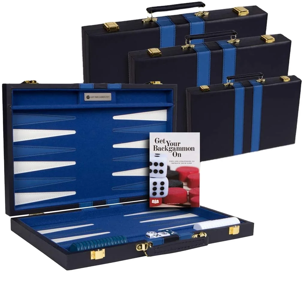 

Factory direct sales 28*42cm 11inch leather backgammon set dadi del raddoppio backgammon game set