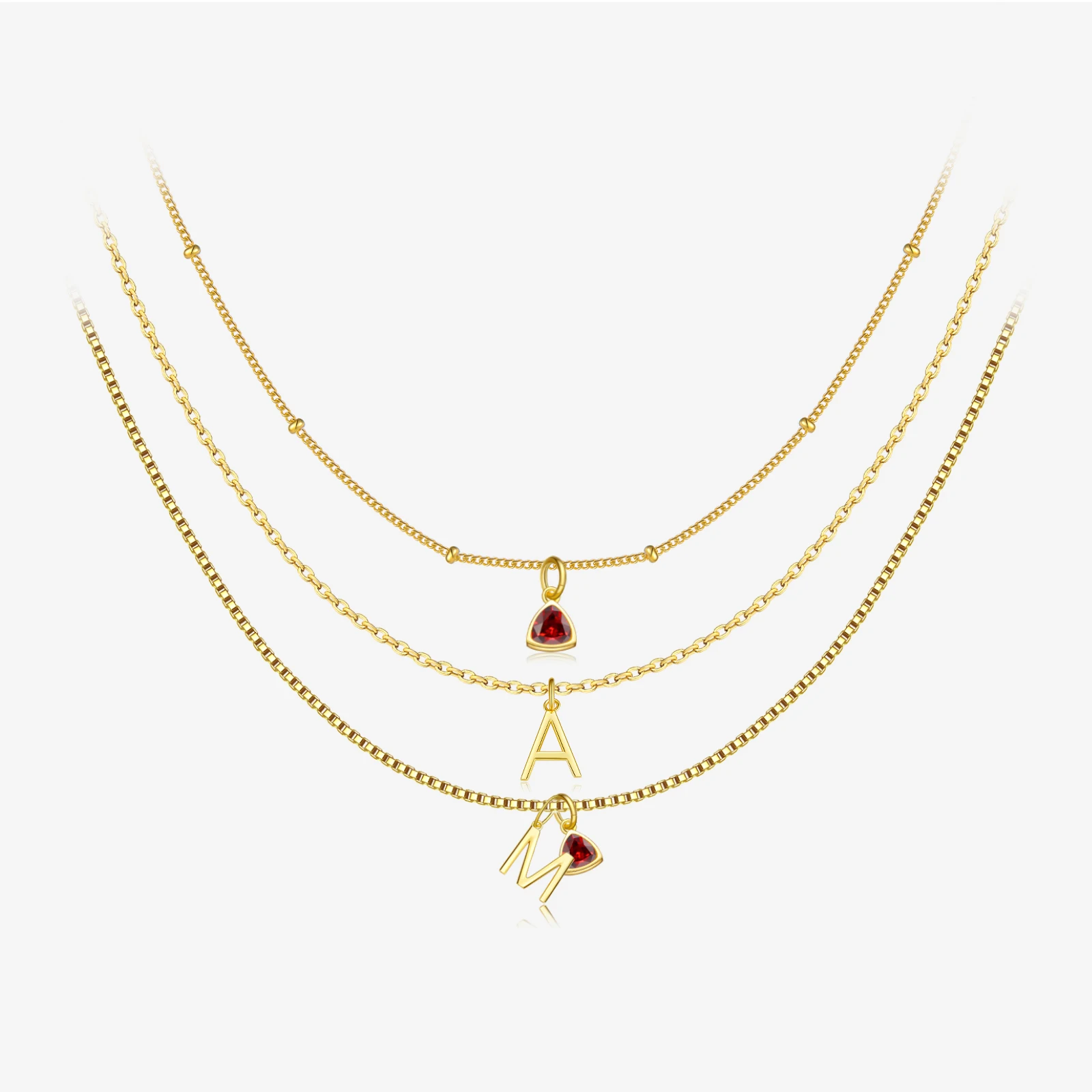 FUAMAY 925 Sterling Silver Designer Necklace Pendants & Charms 12 Color August Birthstone Pendant