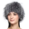 2019 High quality Woman's Autumn and Winter warm Silver fox knitted round Cap