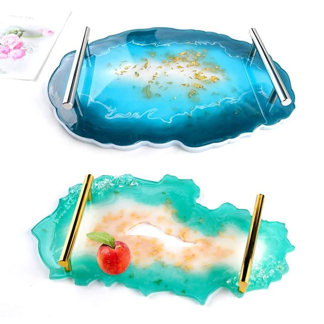 

Irregular Tray Mold Set Large Wave Table Mat Base DIY Resin Silicone Mold For Resin Jewelry Craft, White