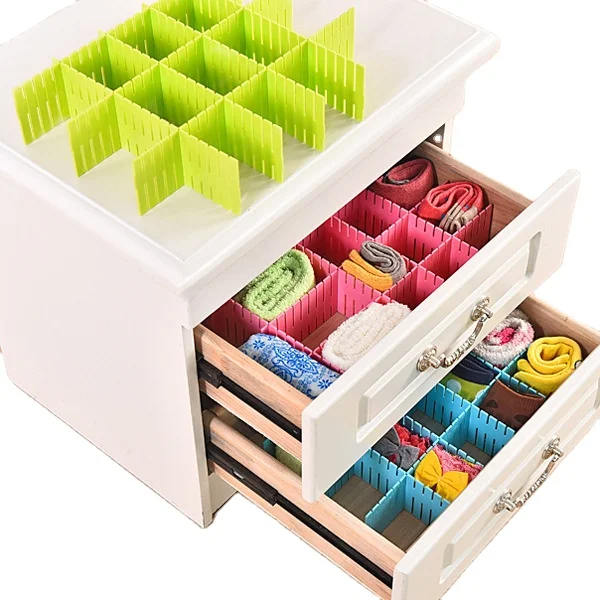 

DIY thickened storage partition 4-piece free combination lattice drawer partition plate grid finishing grid short size