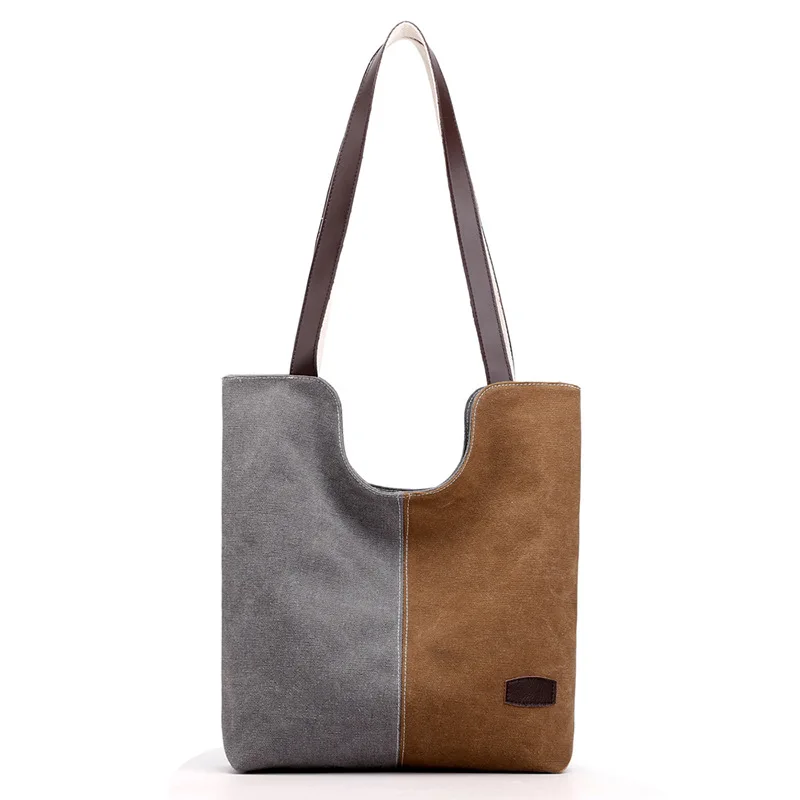 

Ladies handbags new large capacity stitching tote bag canvas bag shoulder bag for women, Customizable
