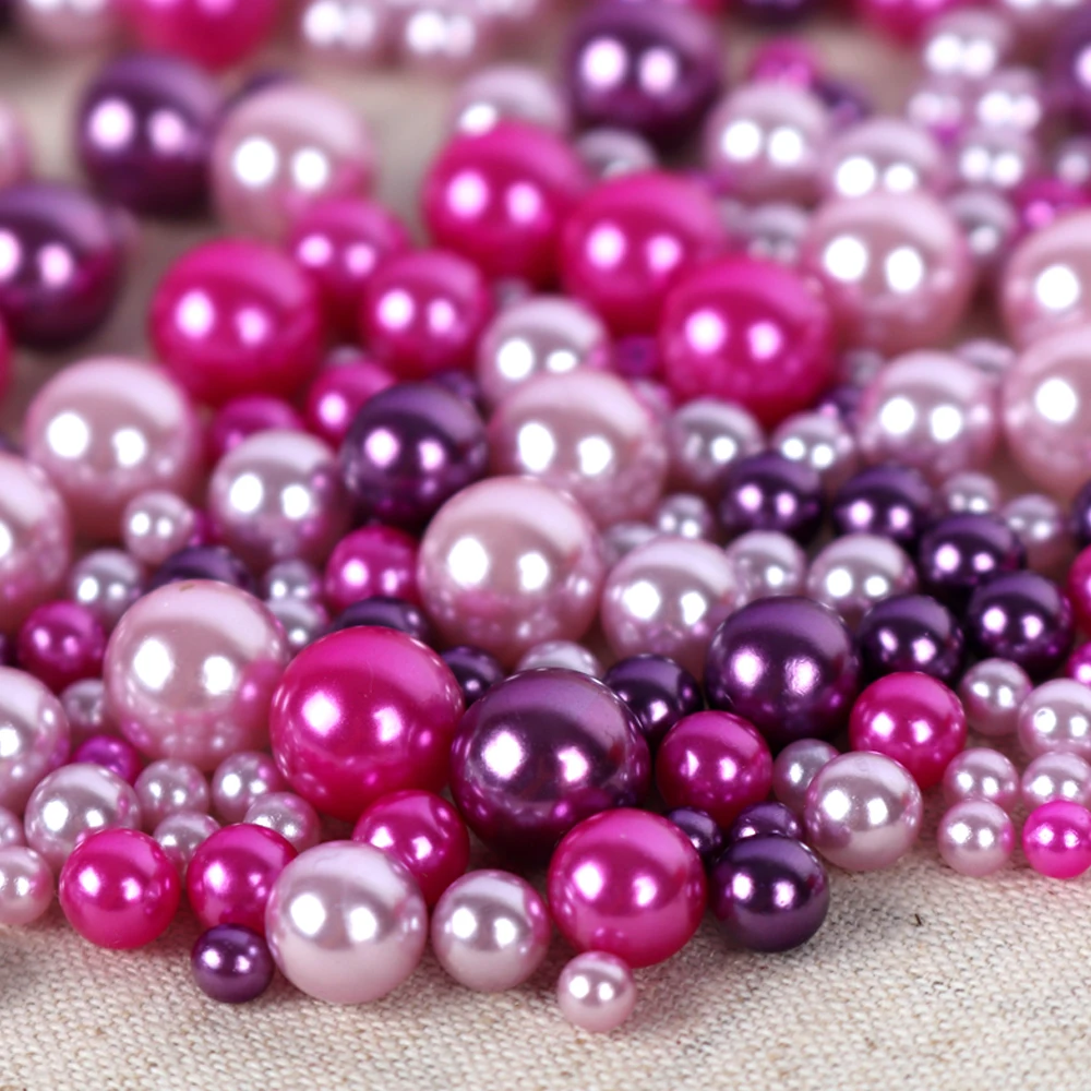 50g 4mm/5mm/6mm/8mm/10mm Mix Size Round Imitation Pearl Beads No Hole Crystal DIY Jewelry Making Nail Art Decorations 005008107
