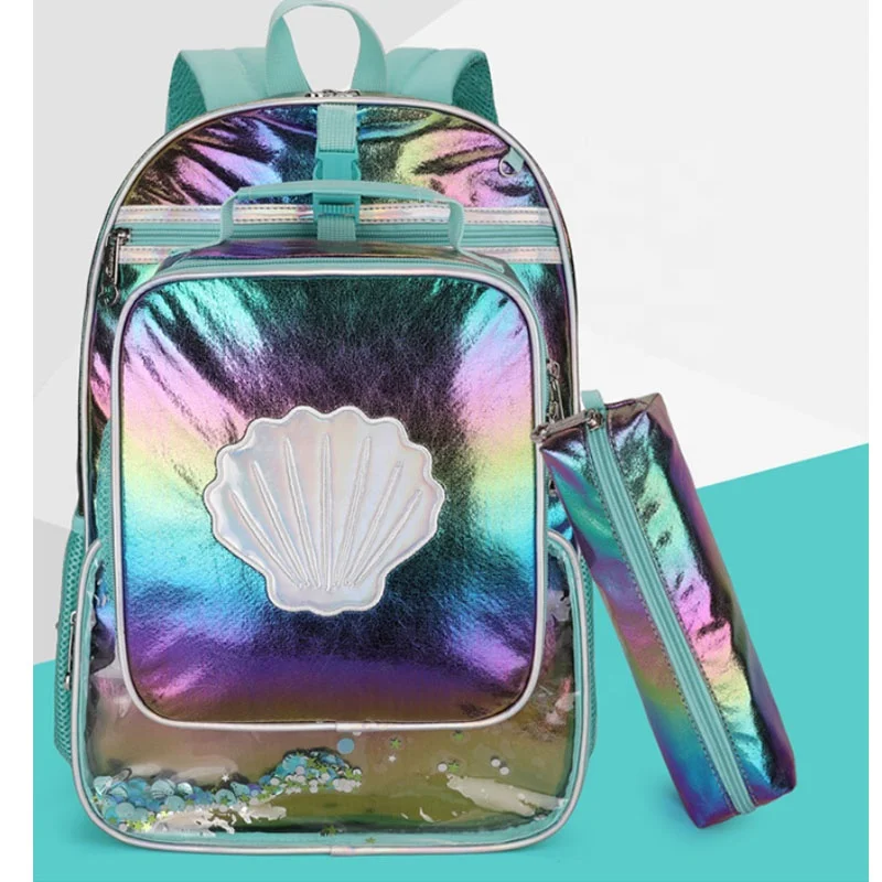 

Customized Seashell backpack Teenager Girls School Bags Set Women Travel Bagpack Children Rucksack Mochila