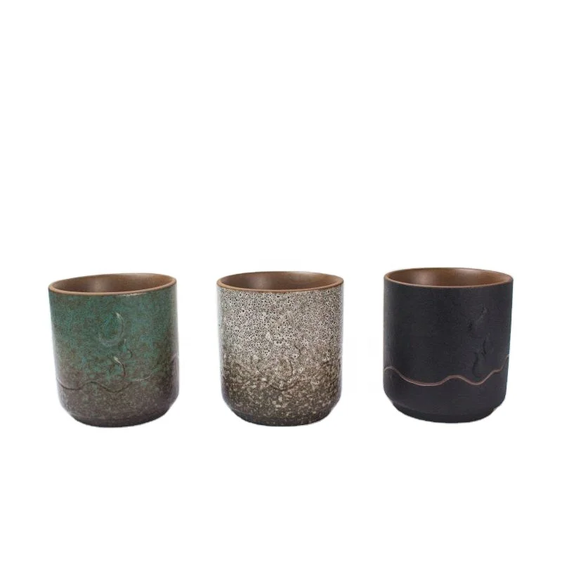 

Japanese Style Coarse Pottery Tea Cup Ceramic Stone Mug Household Master Single Cup Creative Personality Kung Fu Tea Mug, As pictures