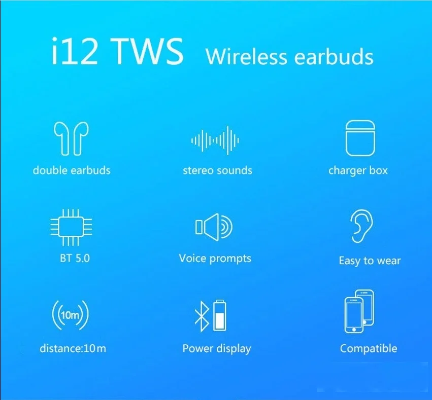 Best Price ear pods i12 bluetooth earphone with cheap - ANKUX.COM