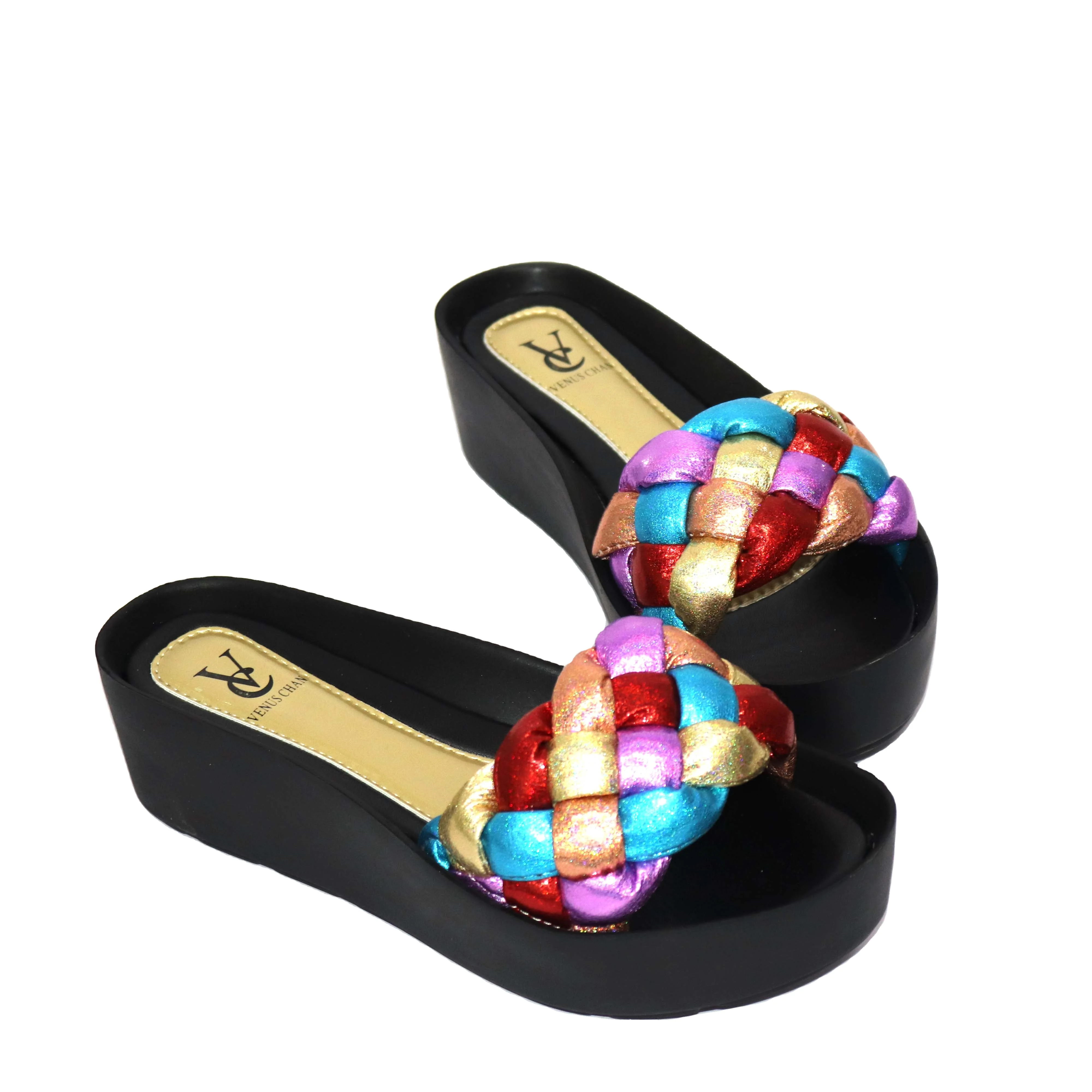 

Gold Colors Sandals Slippers Shoes 2021 New Arrival Slippers for Women Ladies, Black,red,gold,green