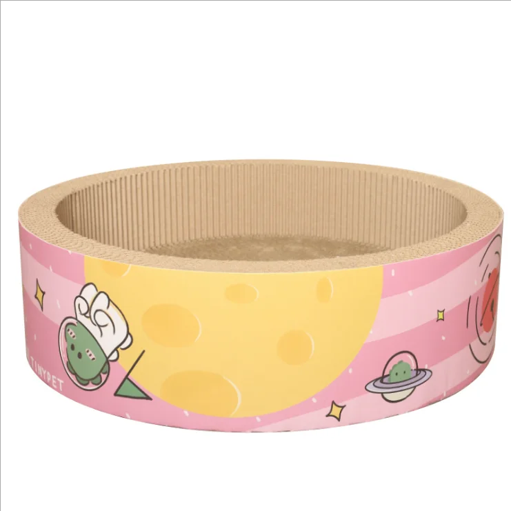 

Tinypet bowl shaped corrugated circular nest cat scratch board daydream travel notes, Pink
