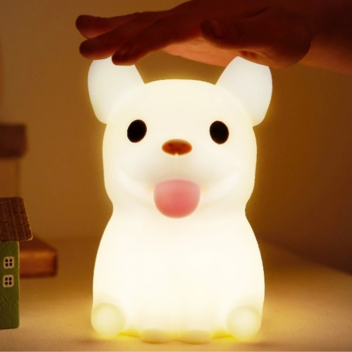 

USB Rechargeable Touch Led Baby Nursery Bedside Table Night Light Silicone Dimmable Cute Dog Kids Night Light Lamp For Bedroom