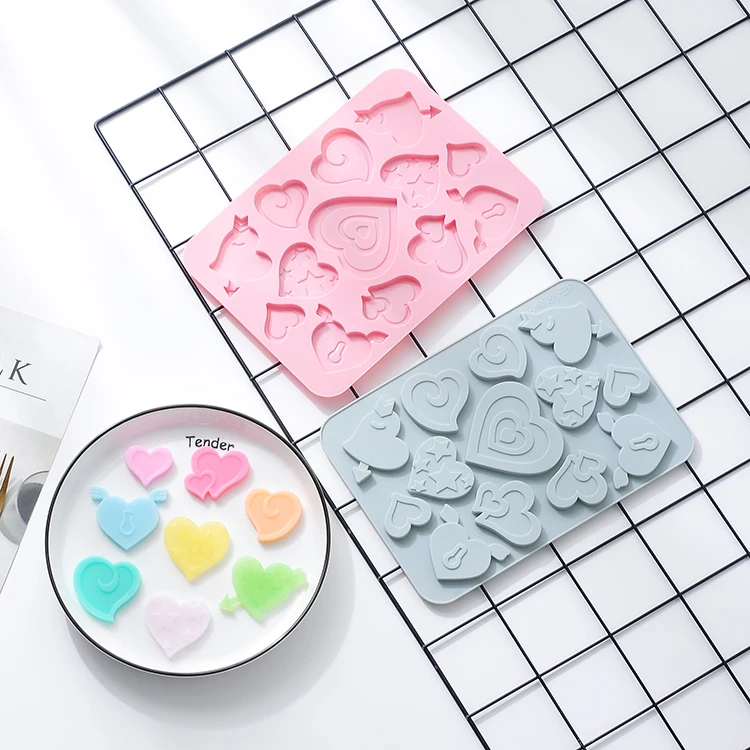 

Spot Different Small Love Biscuit Moulds Oven Silicone Moulds Chocolate Epoxy Soft Candy Baking Moulds, As picture or as your request