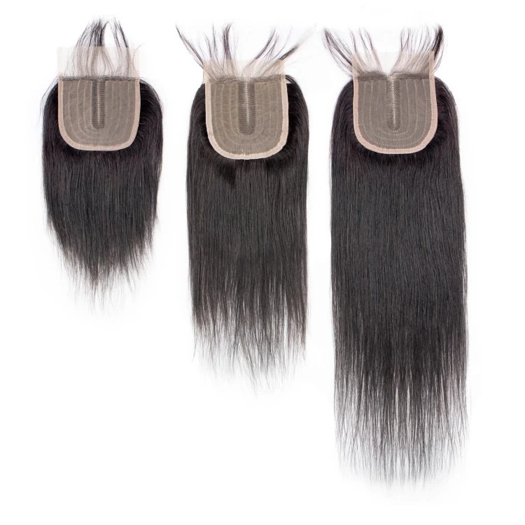 

new product 4*4 lace closure middle part cuticle aligned straight human hair wholesale price vendors human hair closure