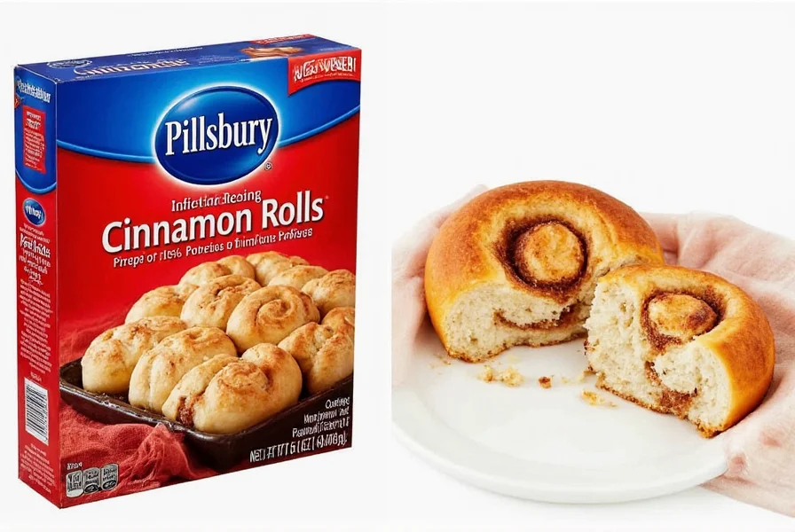 Step-by-step preparation of Pillsbury cinnamon rolls showing dough separation and arrangement in baking pan