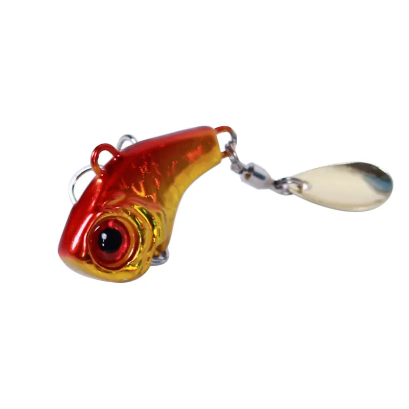 

25mm 7g metal VIB new 3D eyes vibration seabass fast spin sequins hard Fishing Lure, As picture