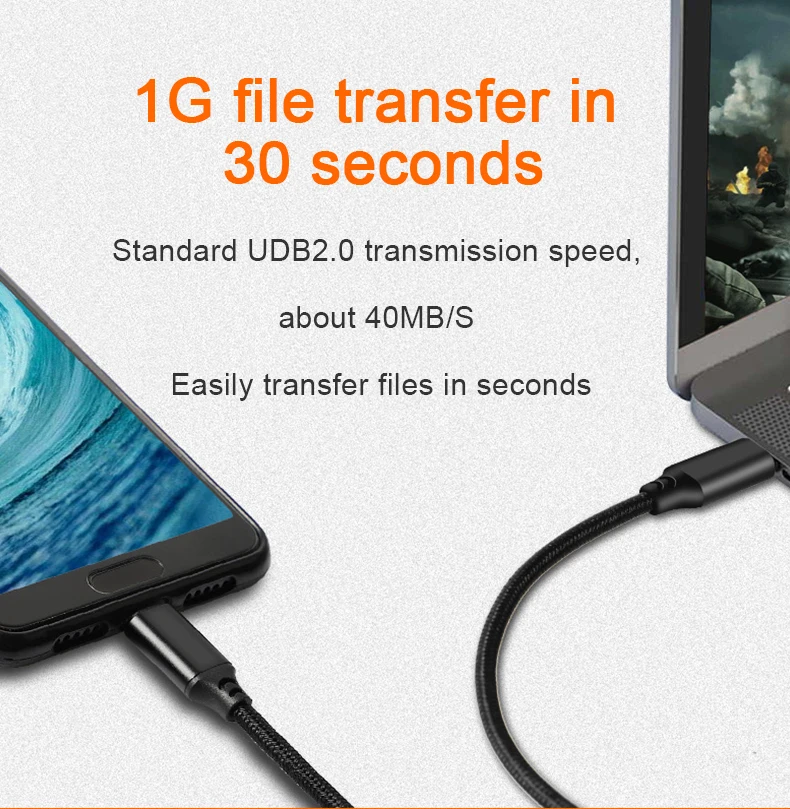1000mm 3.3ft Nylon Braided and Alloy shell Case USB Type C 3ft 5A Fast Charging Cable built in emark chip - ANKUX.COM