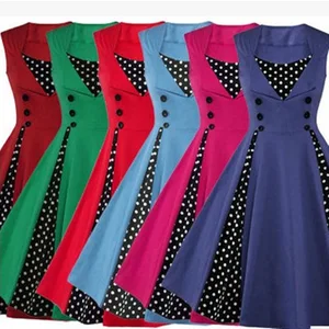 Fashion Women Robe Pin Up Dress Retro Vintage Swing Summer Dresses 2
