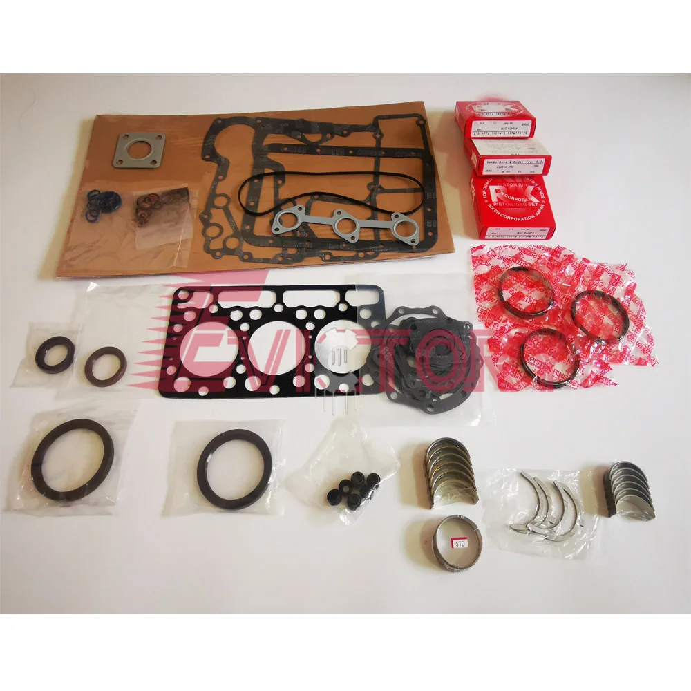 

For Kubota D750 overhaul rebuild kit bearing piston ring cylinder head gasket