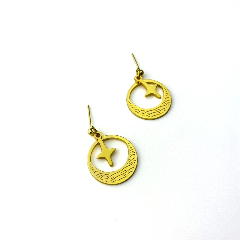 

earrings stainless steel bridal earring display rhinestone stainless steel stud earrings, Golden