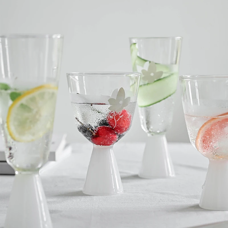 

drinking glass cup Tumbler Cup Transparent Glass Simple Pure 19yrs Clear Quantity Beer Style Color Feature Eco Wine cup, White