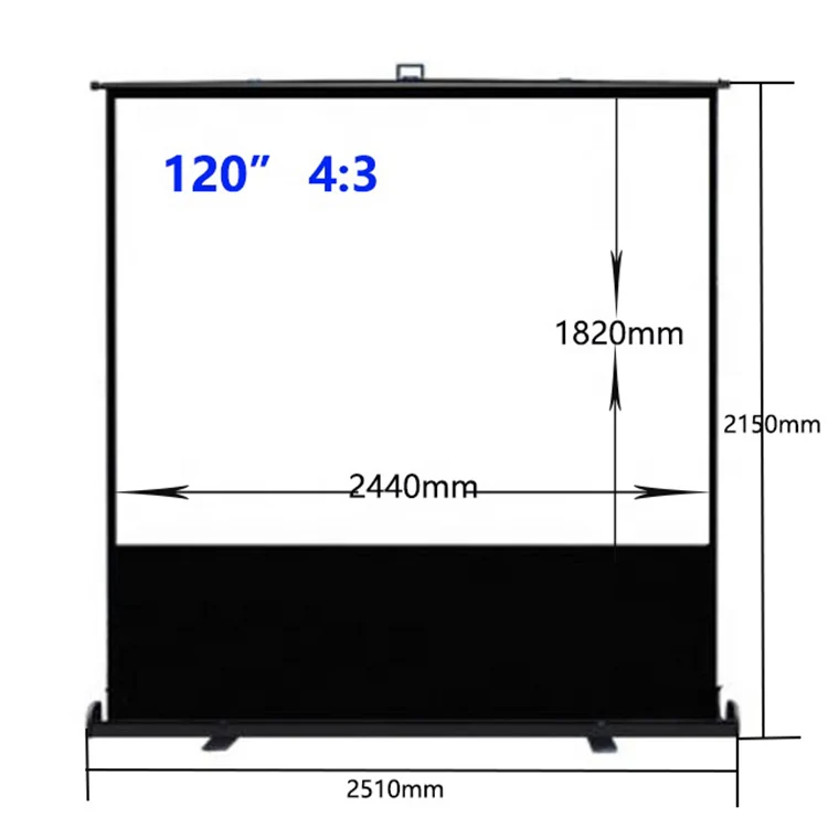 120 Inch Matte White Portable Floor Up Projection Screen Floor