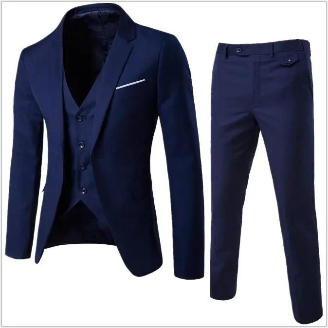 

zm40332k Man men business suit suits plus size groom suit 3pcs, As pic