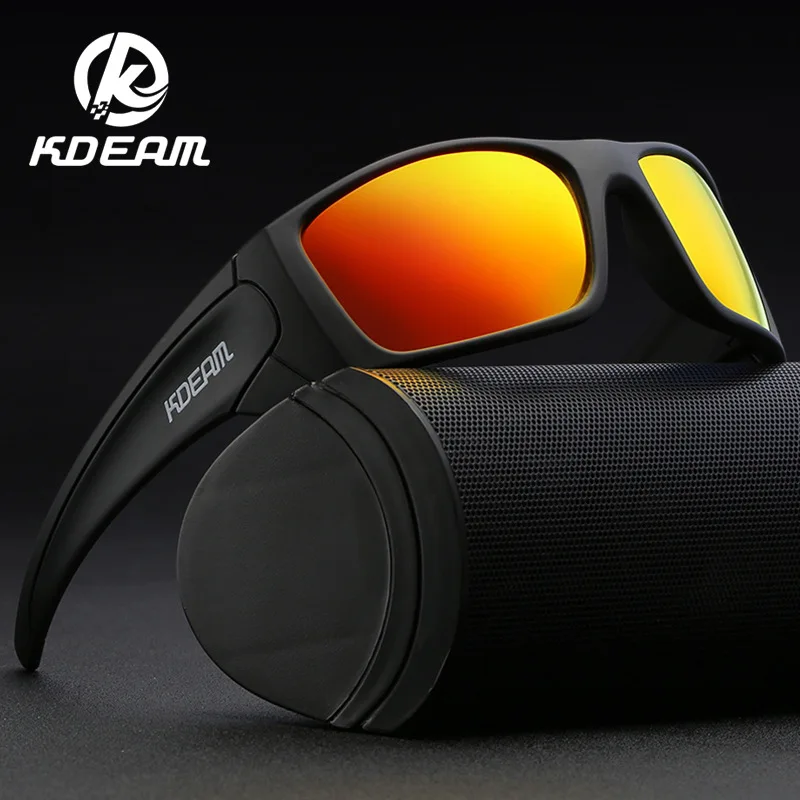 

Kdeam Trendy colorful Ture Films Outdoor Sports Sunglasses Men And Women Cycling Sunglasses Bike TR90 Sunglasses KD555, Picture colors