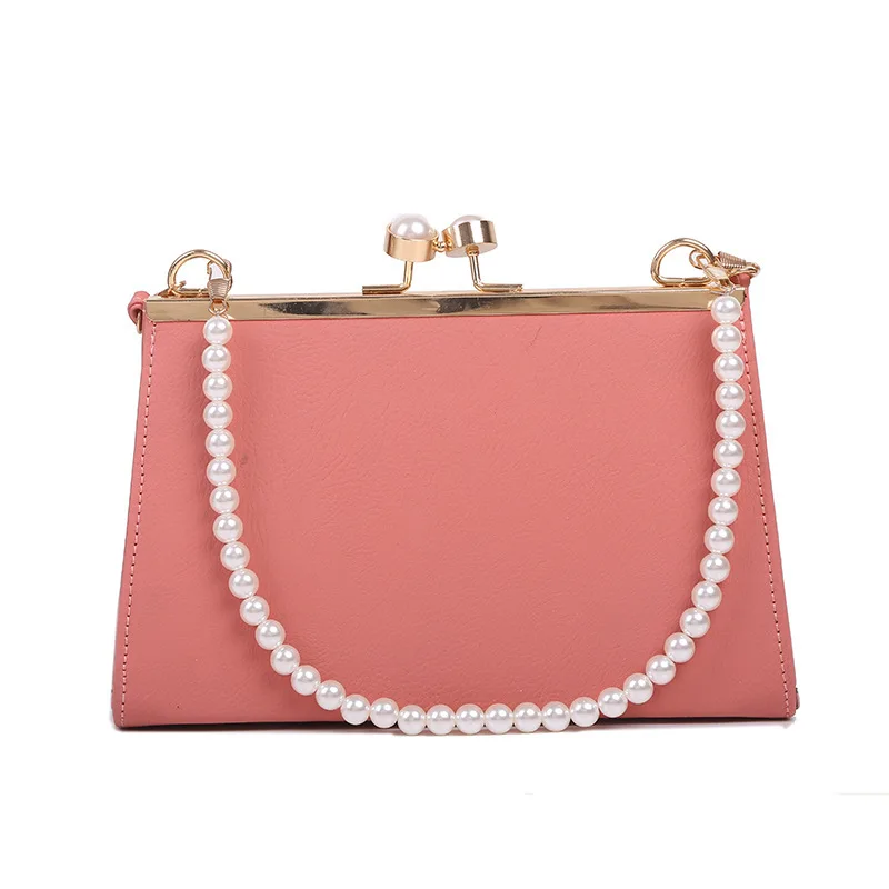 

Vintage vegan pearl handle luxury lock hand bag women purse ladies shoulder crossbody handbag female bags, 4 colors