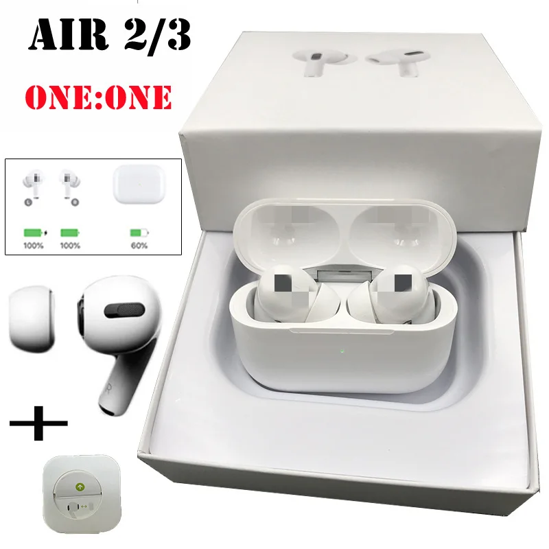 

2022 GPS Original Logo TWS Earphones Wireless Earbud New Air 3 Pro Sport Pods Headphones Headset Setting Serial Number, White