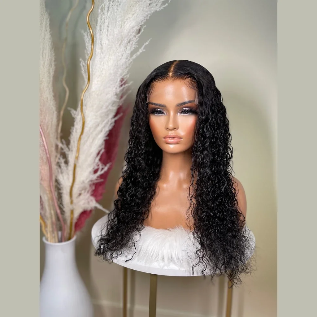 

Wholesale hd lace wig water wave human hair lace front wig transparent lace for black women