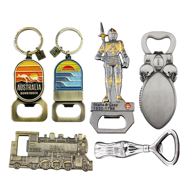 
manufacturer wholesale custom cheap sublimation blank metal stainless steel novelty shape logo keychain beer bottle opener 