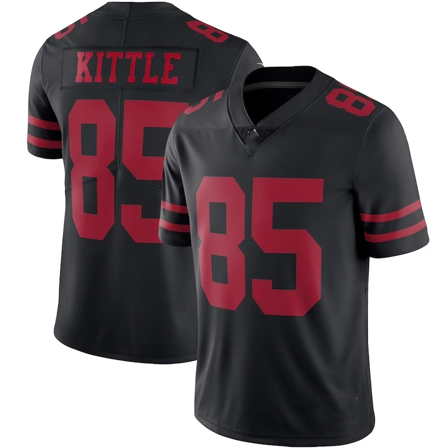 

George Kittle 85 # American Football Club Uniform Stitched Jersey 3D Embroidery San Colin Kaepernick Francisco 49er Jerseys