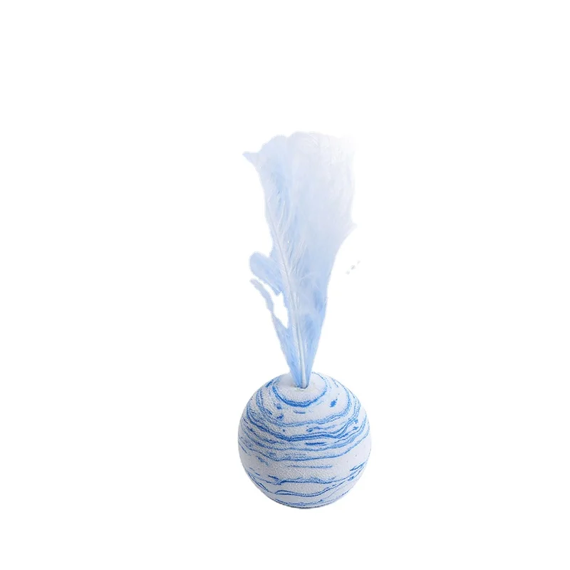 

Cat Toy Star Ball Plus Feather EVA Material Light Foam Ball Throwing Toy Funny Interactive Plush Toy Stick