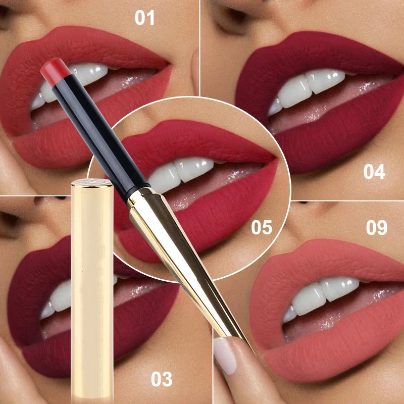 

Gold bullet matte lipstick new hot style lip gloss chapstick