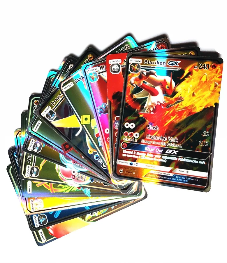 

200Pcs 170 GX + 20 Energy +10 Trainer Battle Glitter Cards Game Trading Collection Cards, Colorful