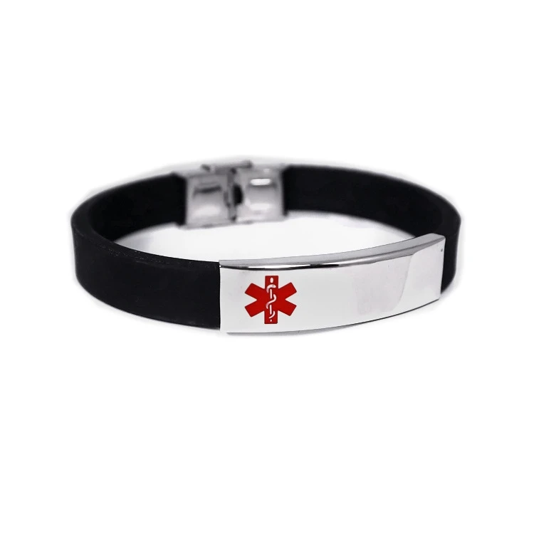 

Medical Symbol Alert ID Silicon Band Medical Bracelet