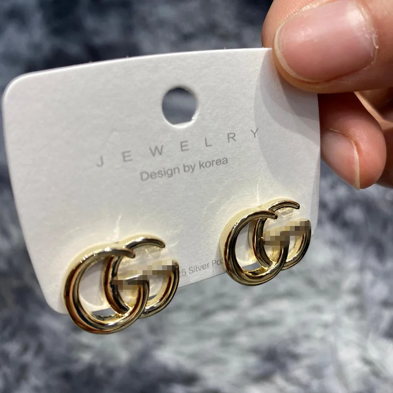 

Fashion Brand Design Retro 925 Silver G Letter Earrings Simple Letter Stud Earrings For Women Jewelry