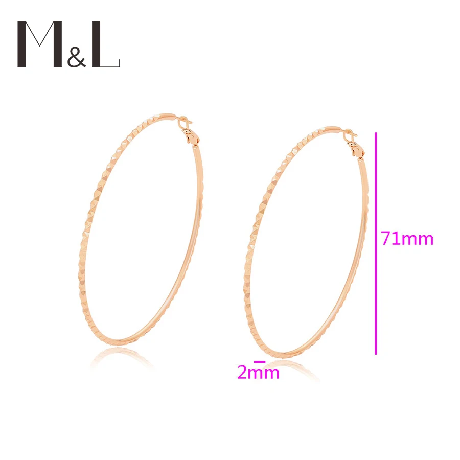 

Ml231027-2 Xuping Jewelry 18k gold earring hoops fashion custom gold charm jewelry copper Giant earrings