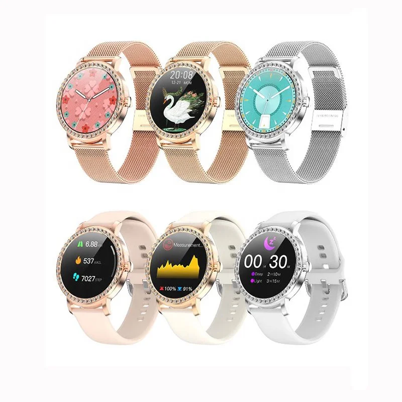 

Fashion Circular Round Watch Digital Steel Srip Watch Wrist Band Bracelet Blood Pressure Sport Fitness Smartwatch