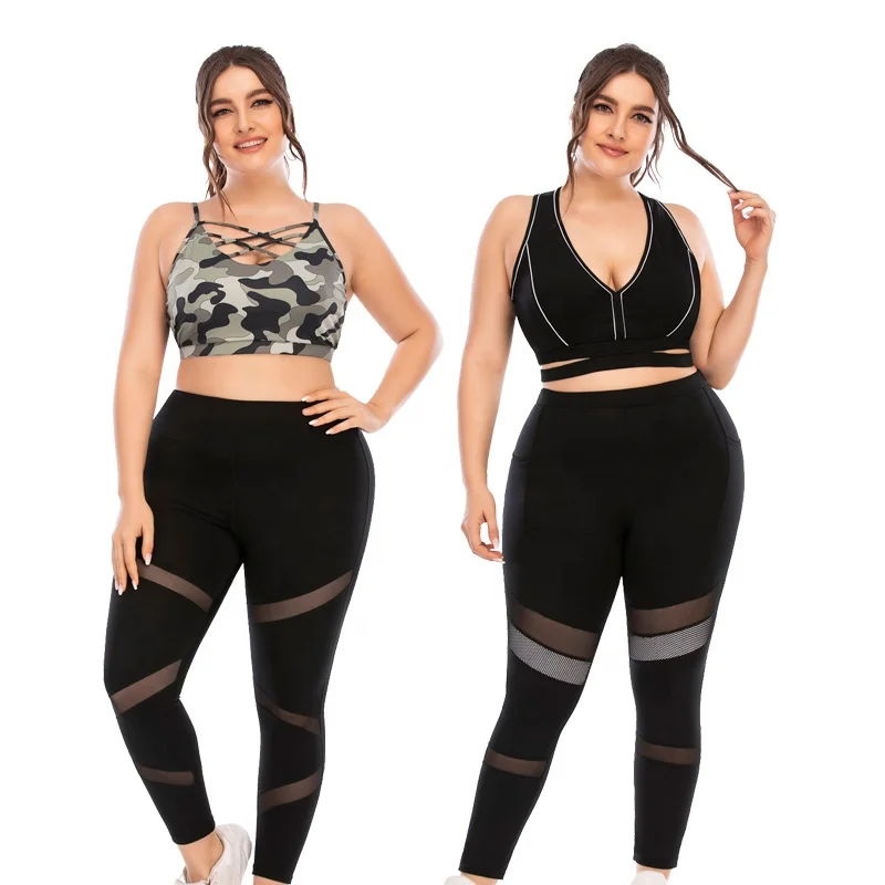 

AOSHILI Custom plus size yoga leggings and yoga pants plus size sport bra women yoga wear set