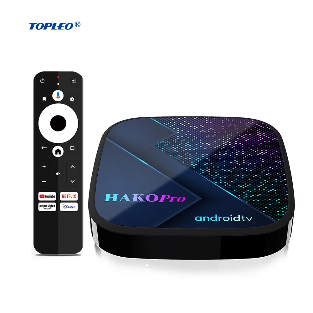 

Topleo Wholesale tv box Android 11 8k Set Top Box hako pro amlogic s905y4 android tv box 8gb ram 128gb rom