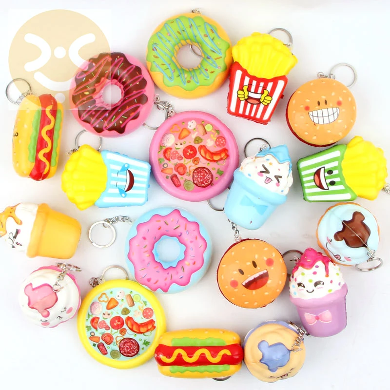 

Scented Cake Super Soft Toys Keychain Squeeze Pack Kawaii Case Slow Rising Toys