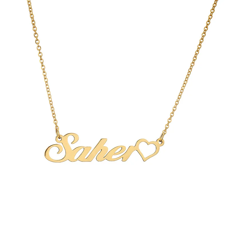 

Best Selling Real 18k Gold Plated Customized Pendant 316L Stainless Steel 3D Personalized Name Custom Letter Rose Gold Necklace, Silver gold rose gold