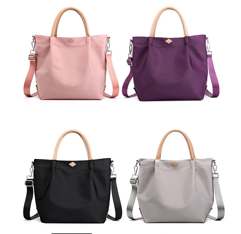 

Hot Sale Lady Casual Handbag Large Capacity Waterproof Family Short Trip Nylon Shoulder Messenger Bag, 4 colors