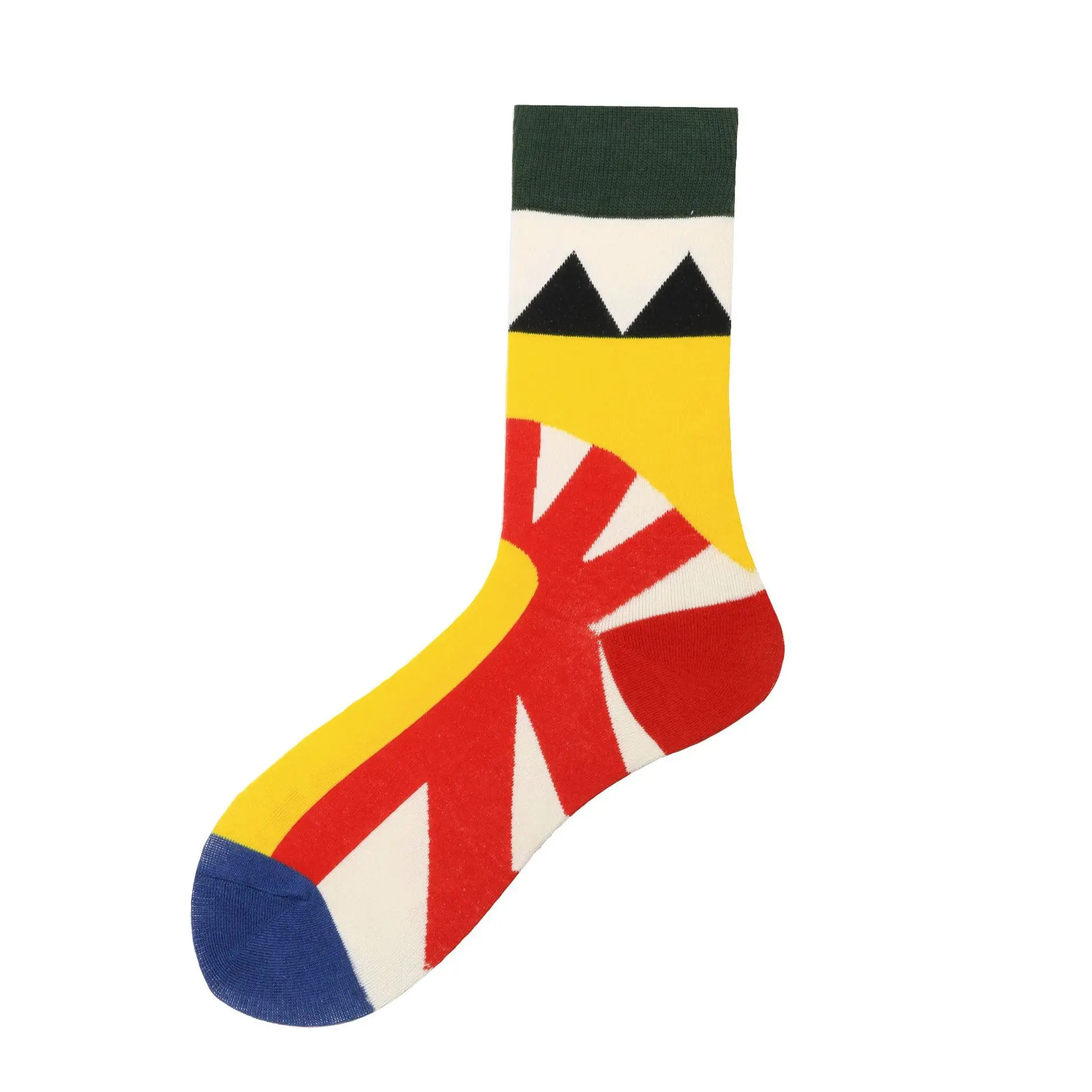 

Popular wholesale cheap colorful geometry cotton short men socks, Custom color