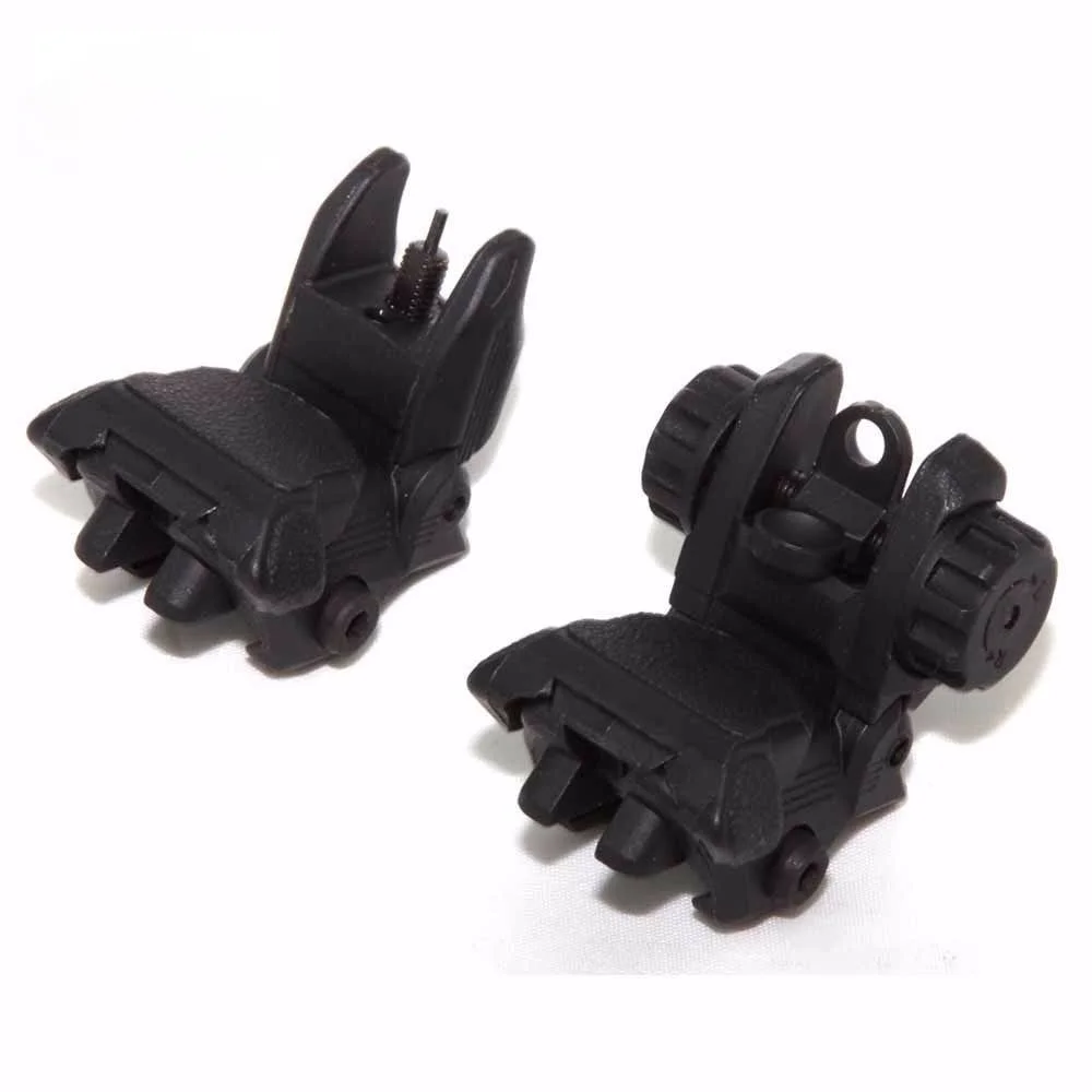 

Fyzlcion Tactical Front & Rear Sight Dual Aperture Set Flip Up Back Up Sight 223 Polymer, Black