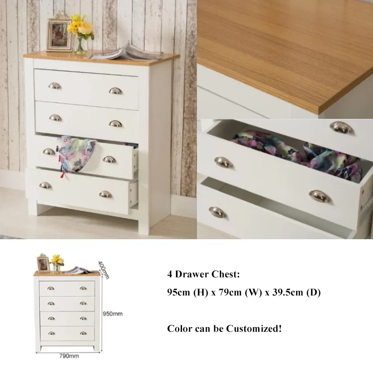 Vintage Living Room Furniture White Modern Oak Mdf Wood Drawer Chest With 4 Drawer Buy