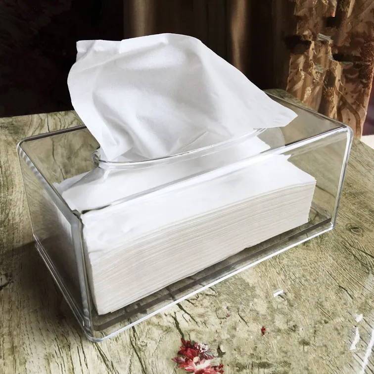 

Transparent acrylic tissue box for office toilet exhibition hall