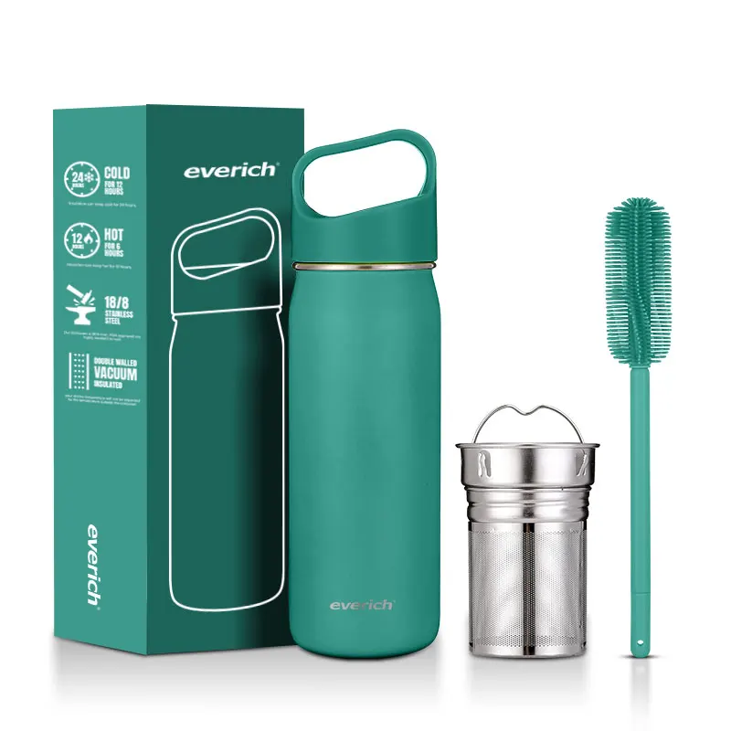 

Double-Wall Insulated Stainless Steel Water Bottle 3 Caps Included Wide Mouth and Standard Mouth Multiple Color