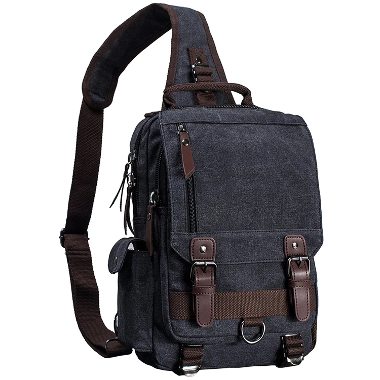 

high quality single shoulder sling cross body canvas casual messenger bag for men