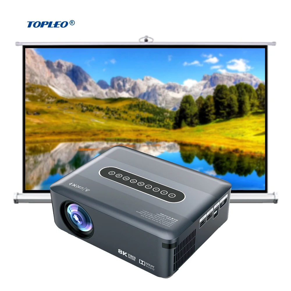 

Topleo 1080p android 9.0 4k Support 8K decoding lcd smart Home theater Mini Cinema Projector